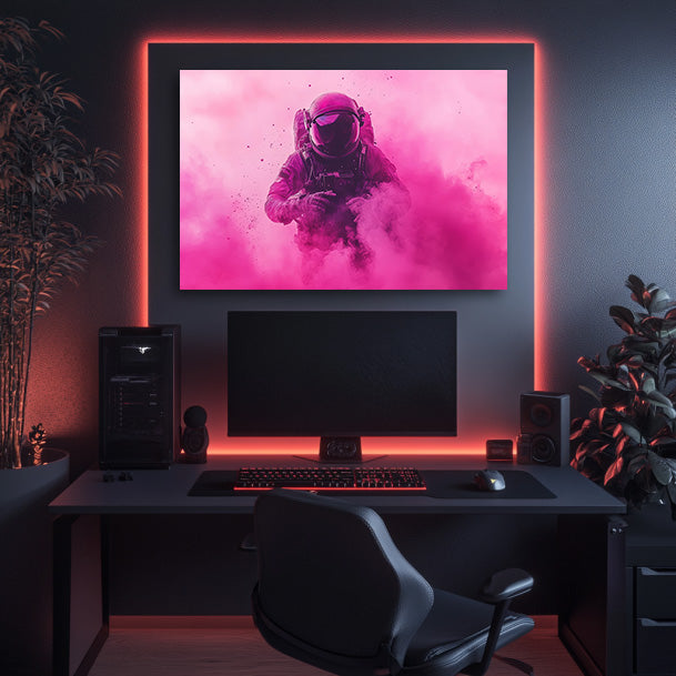 One Pink Step Astronaut Wall Art
