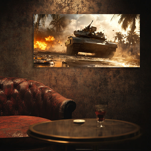 Tank and Palms Wall Art