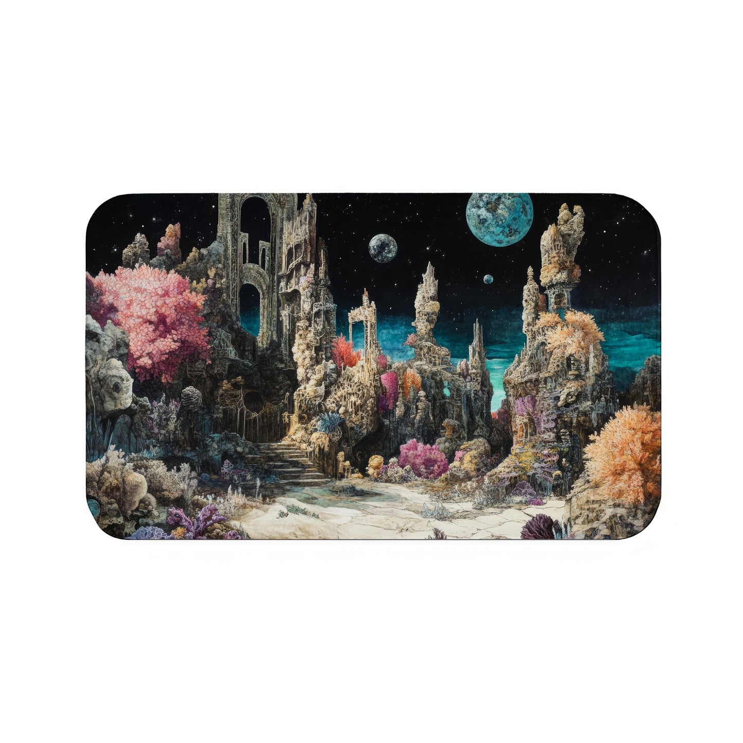 Coral Reef in Space Bath Mat