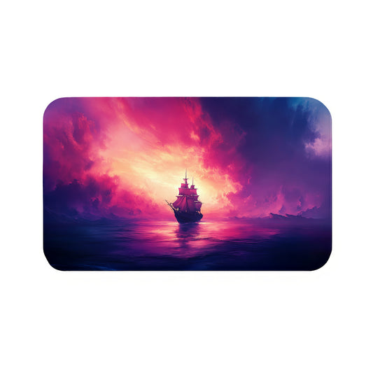 Lone Ship  Bath Mat