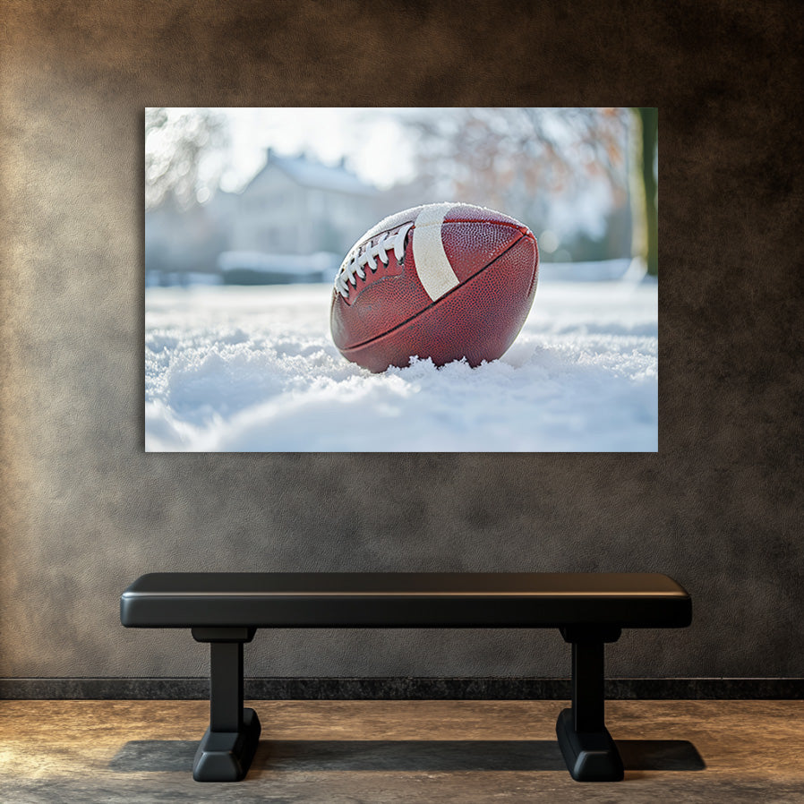 Football in Snow Wall Art