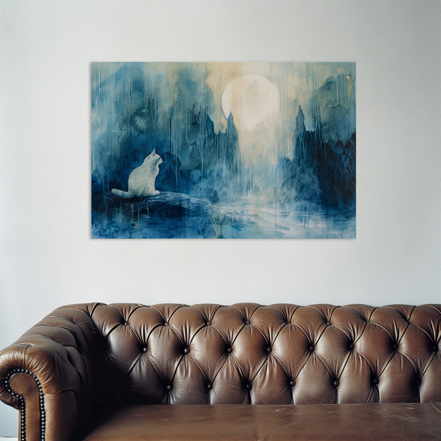 Meow at the Moon Wall Art