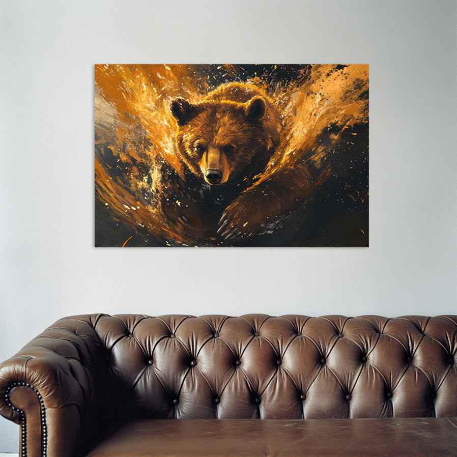 Charging Bear Wall Art