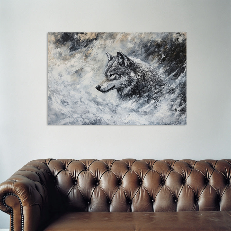 Lone Grey Wolf Wall Art