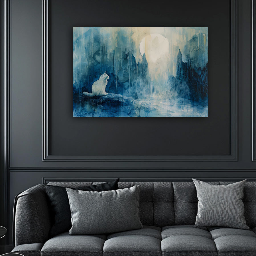 Meow at the Moon Wall Art