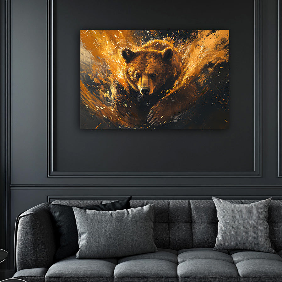 Charging Bear Wall Art