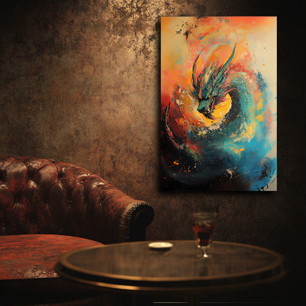 Blue Menace Dragon Wall Art