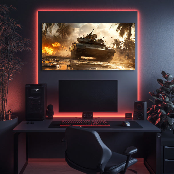 Tank and Palms Wall Art