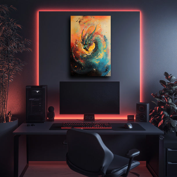 Blue Menace Dragon Wall Art