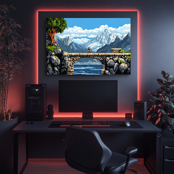 8 Bit Bridge Wall Art