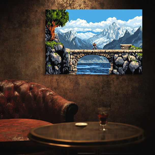 8 Bit Bridge Wall Art