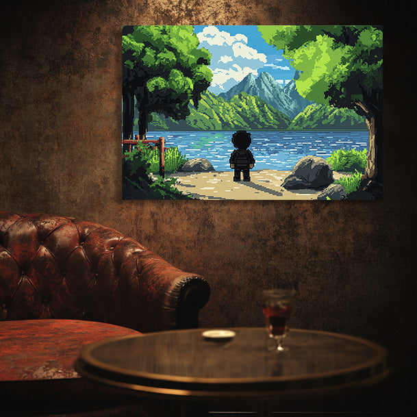 8 Bit Lake Wall Art