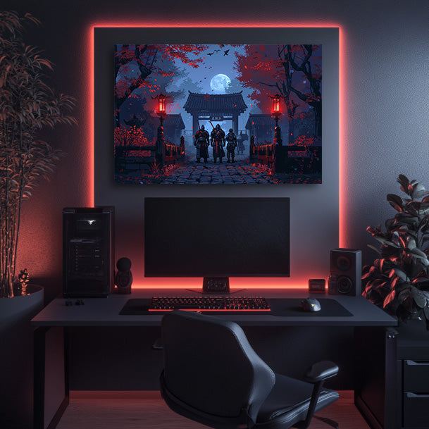 8 Bit Night Warrior Wall Art