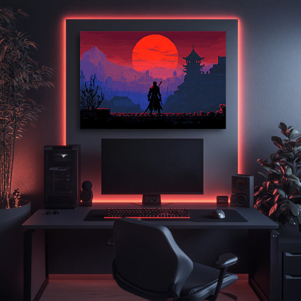 8 Bit Red Dawn Wall Art
