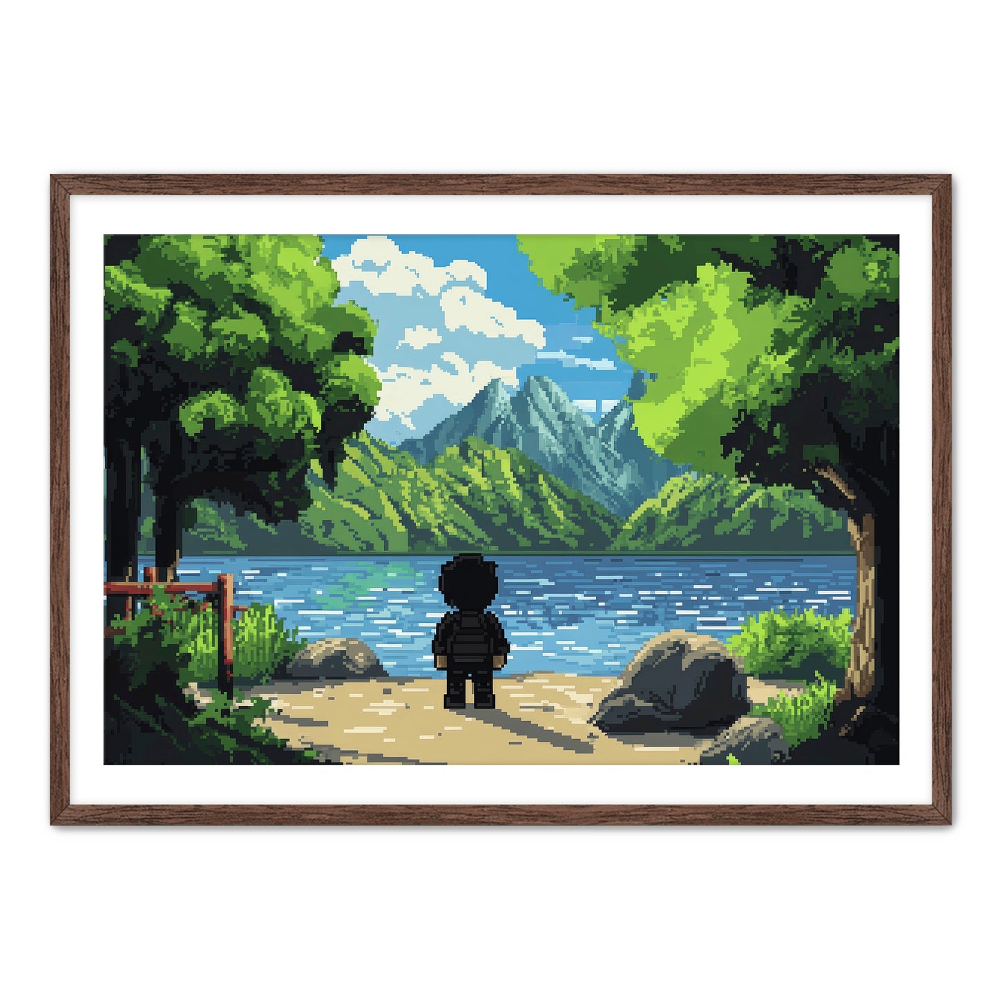8 Bit Lake Wall Art