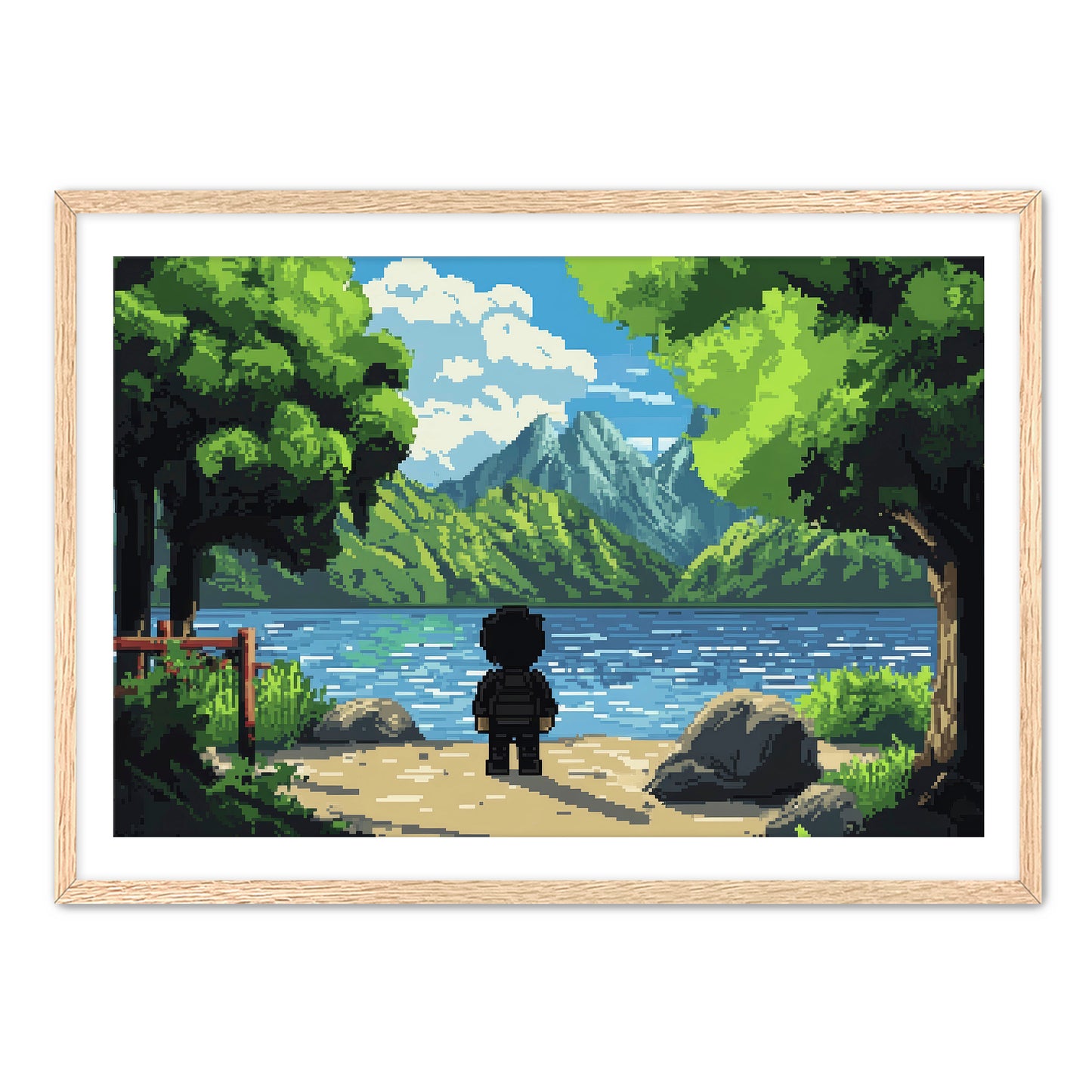 8 Bit Lake Wall Art
