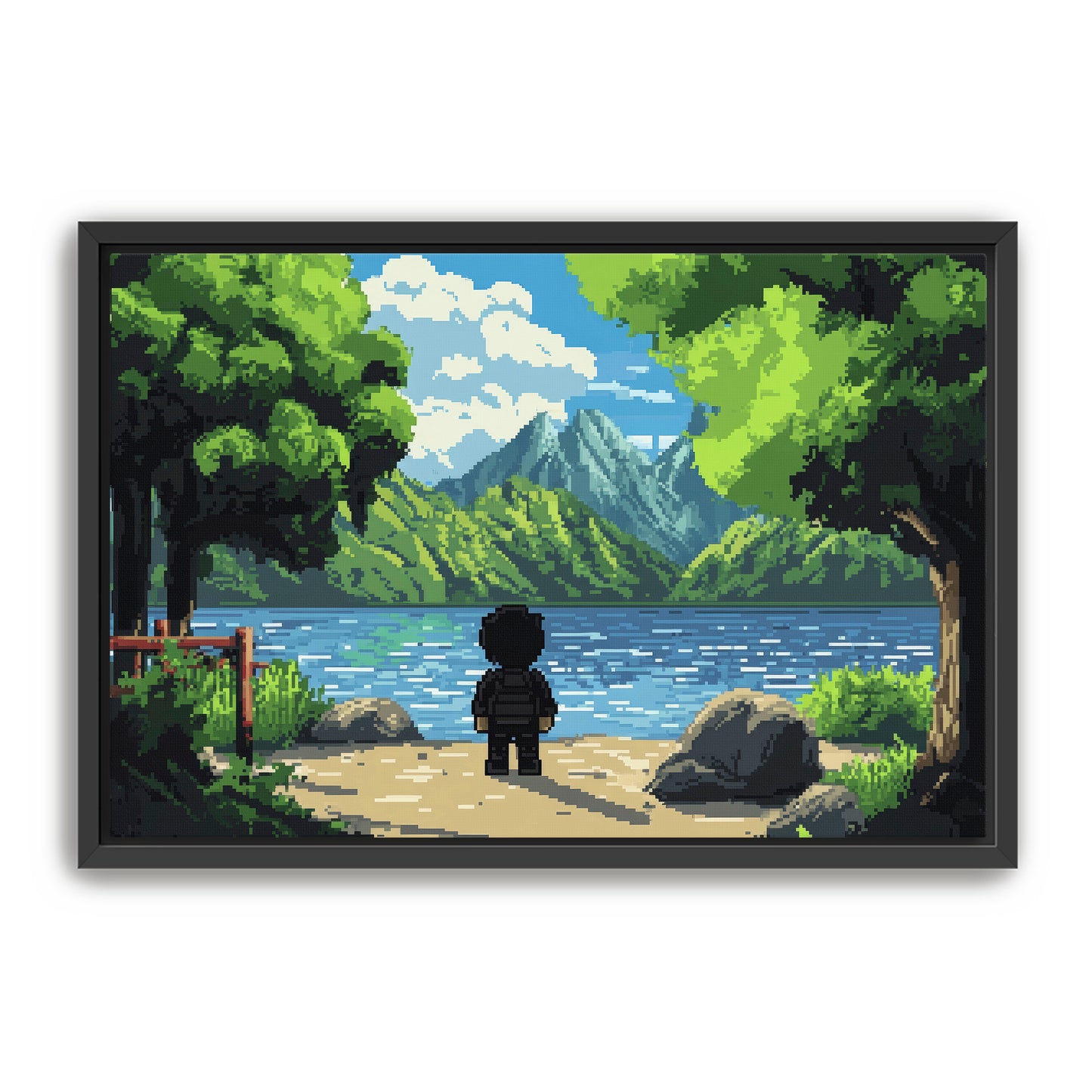8 Bit Lake Wall Art