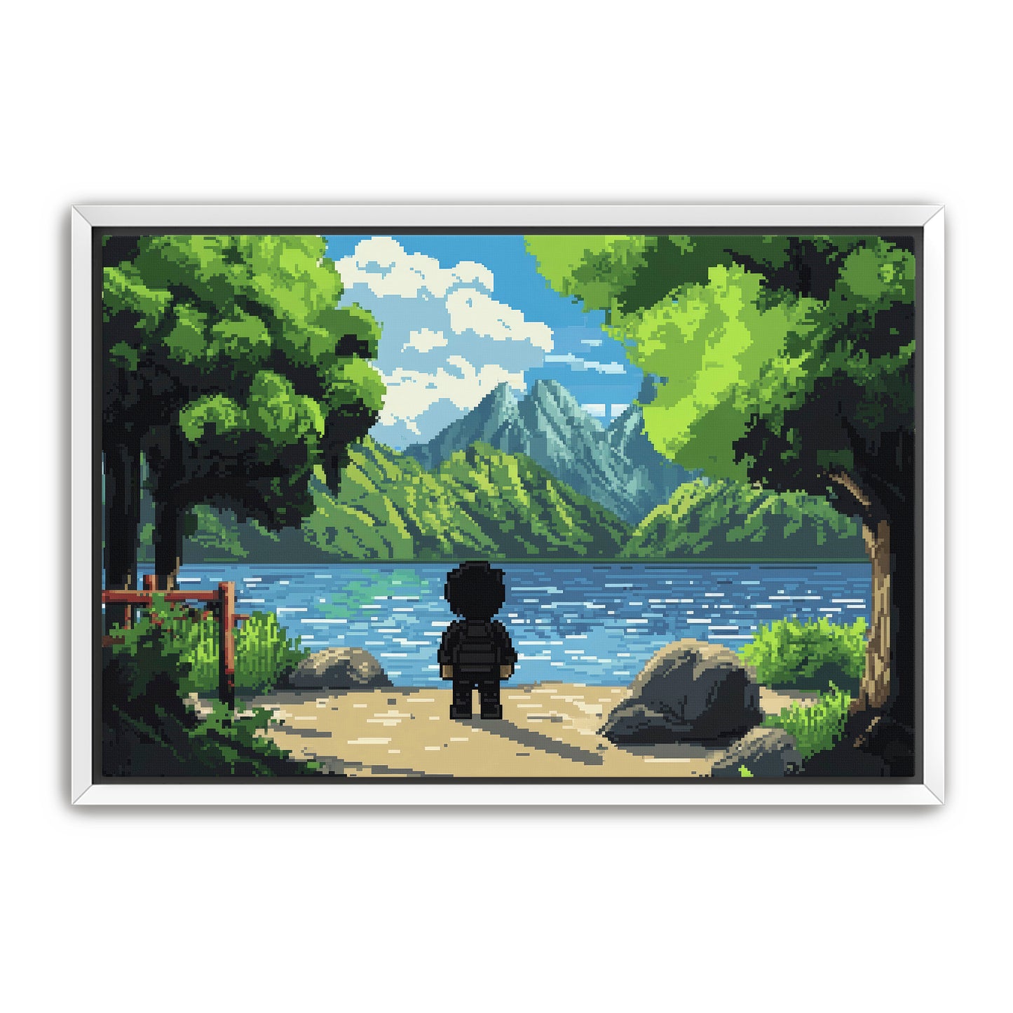 8 Bit Lake Wall Art