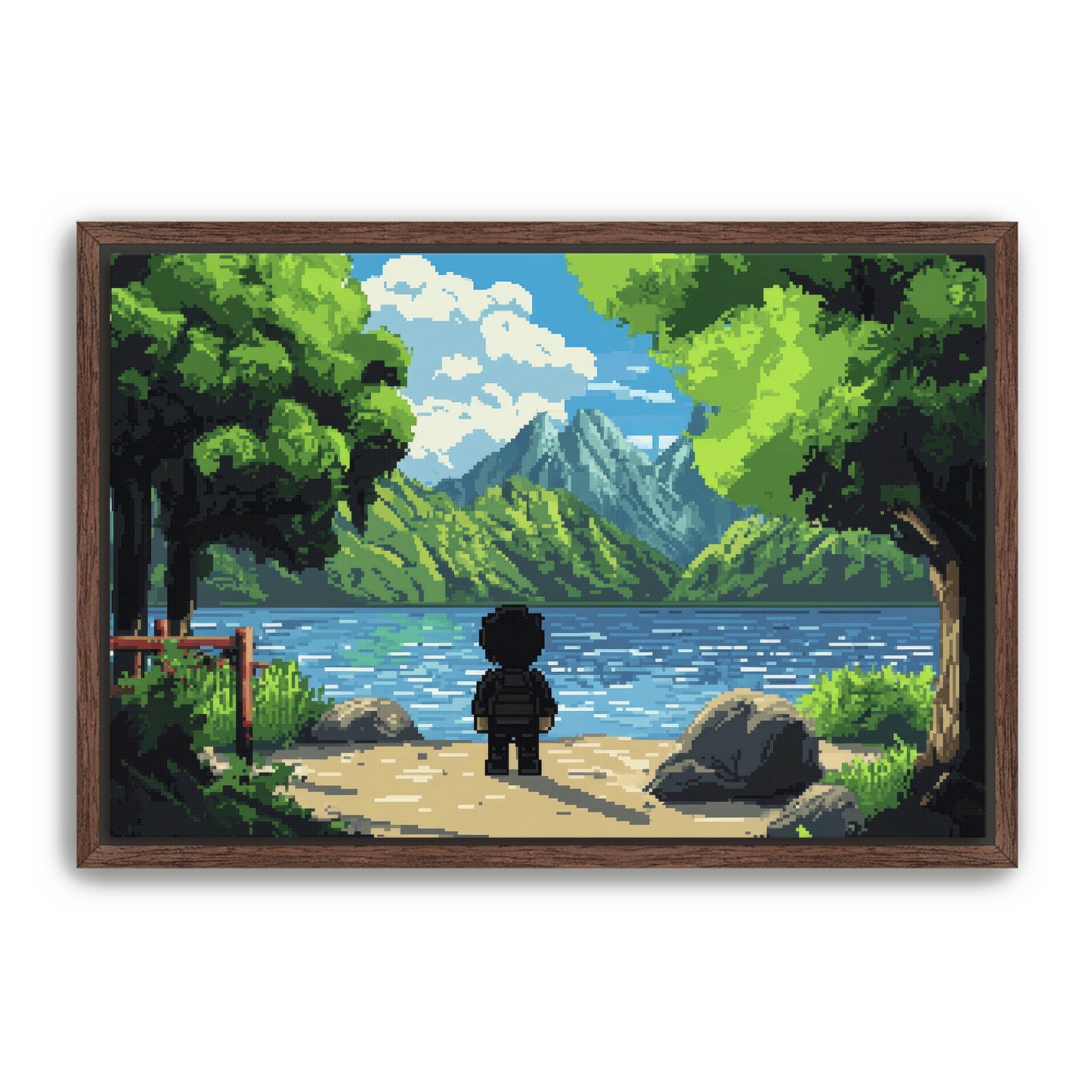 8 Bit Lake Wall Art