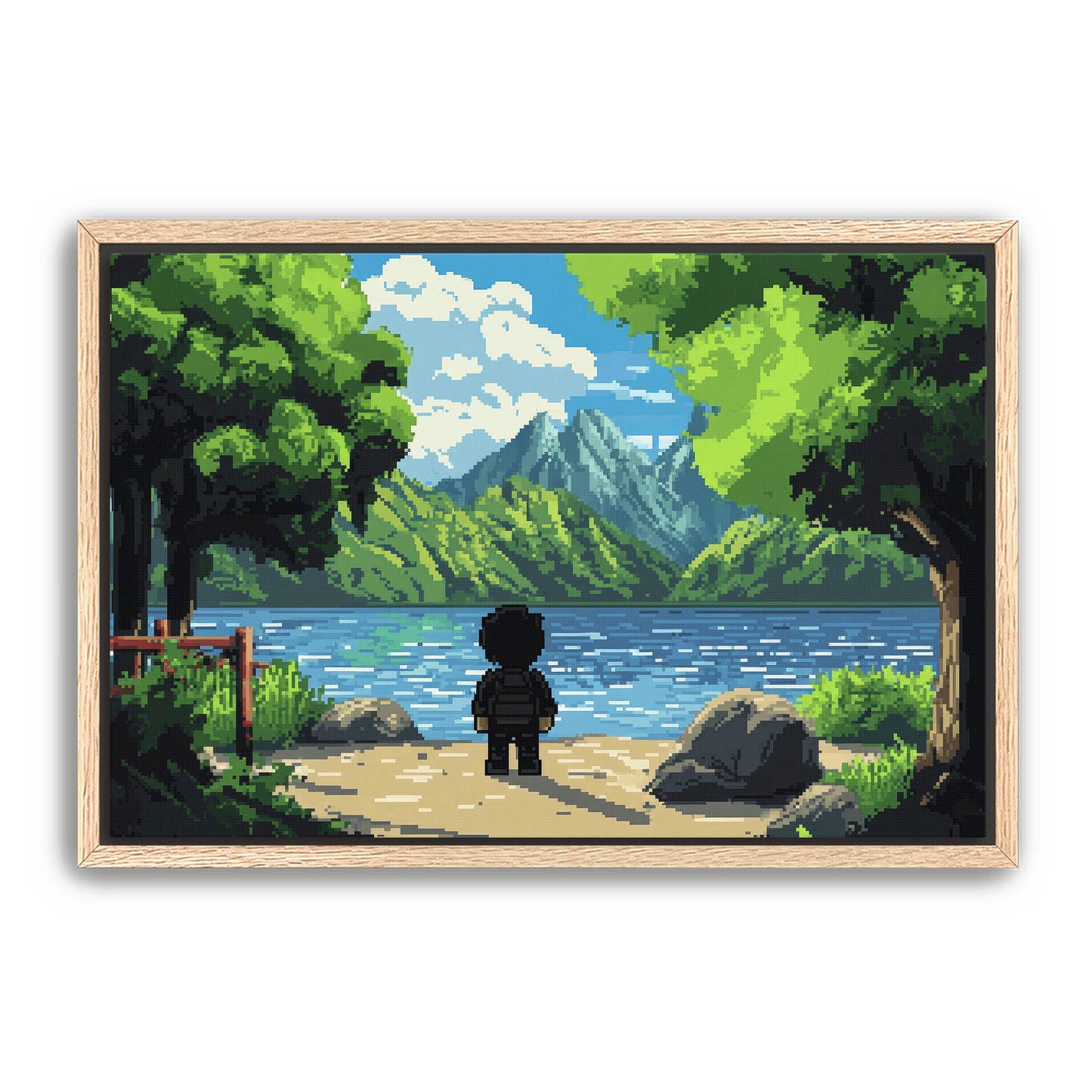8 Bit Lake Wall Art