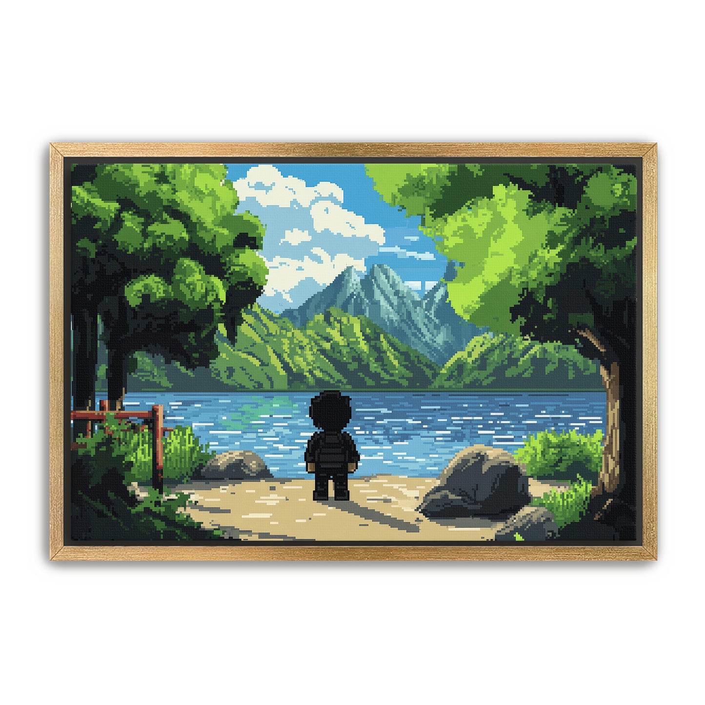 8 Bit Lake Wall Art