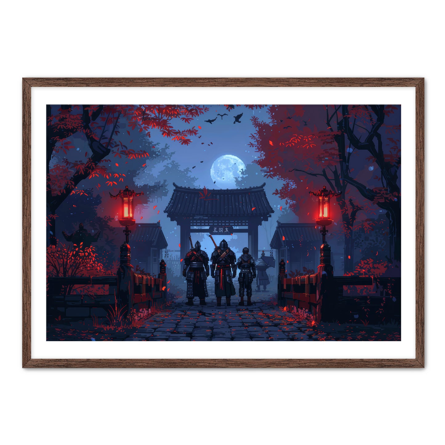 8 Bit Night Warrior Wall Art