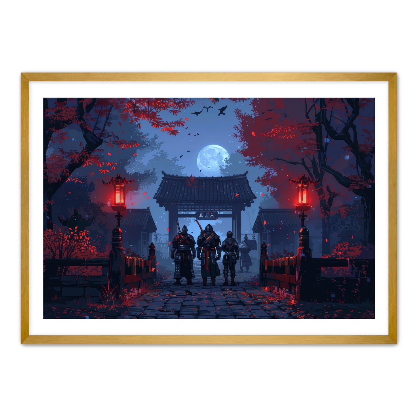 8 Bit Night Warrior Wall Art