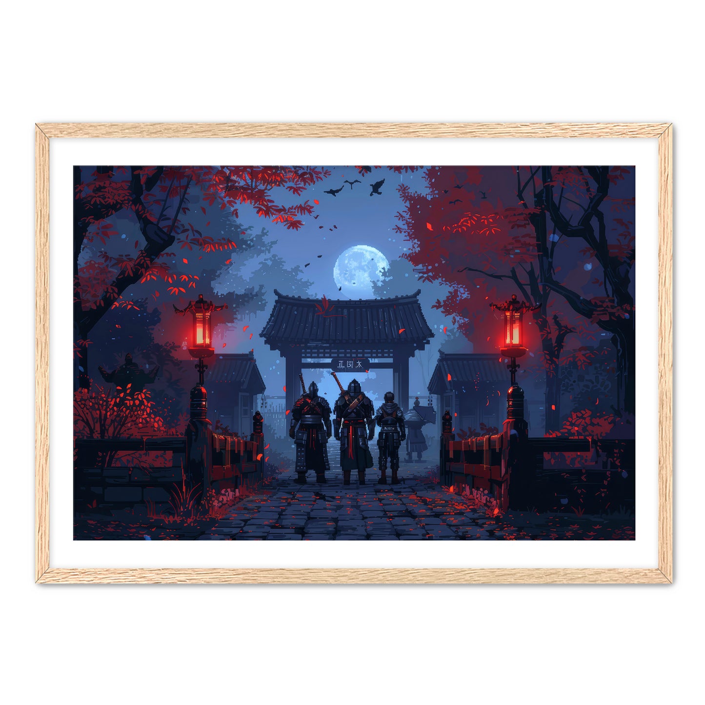 8 Bit Night Warrior Wall Art