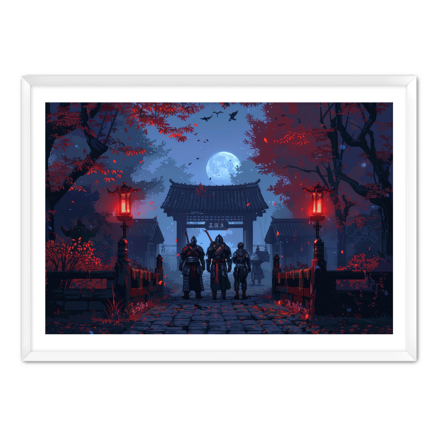 8 Bit Night Warrior Wall Art