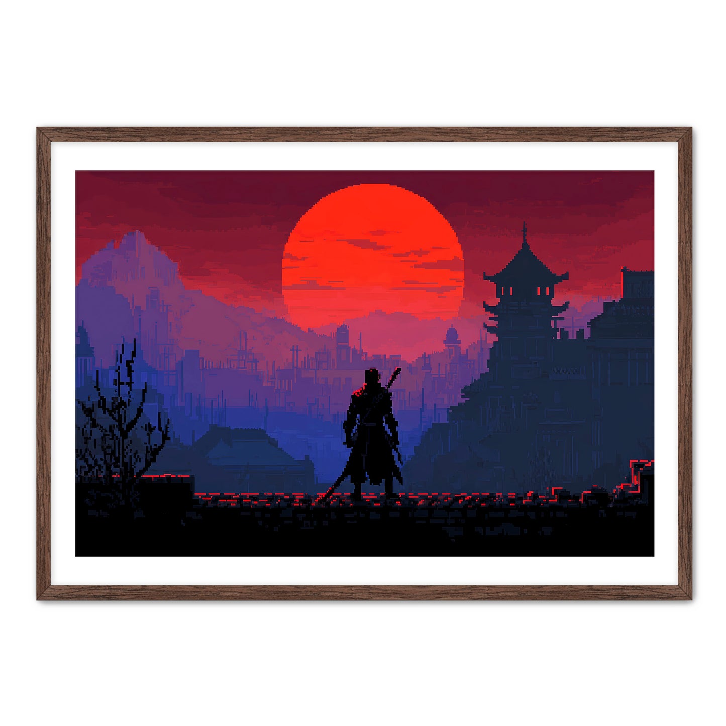 8 Bit Red Dawn Wall Art