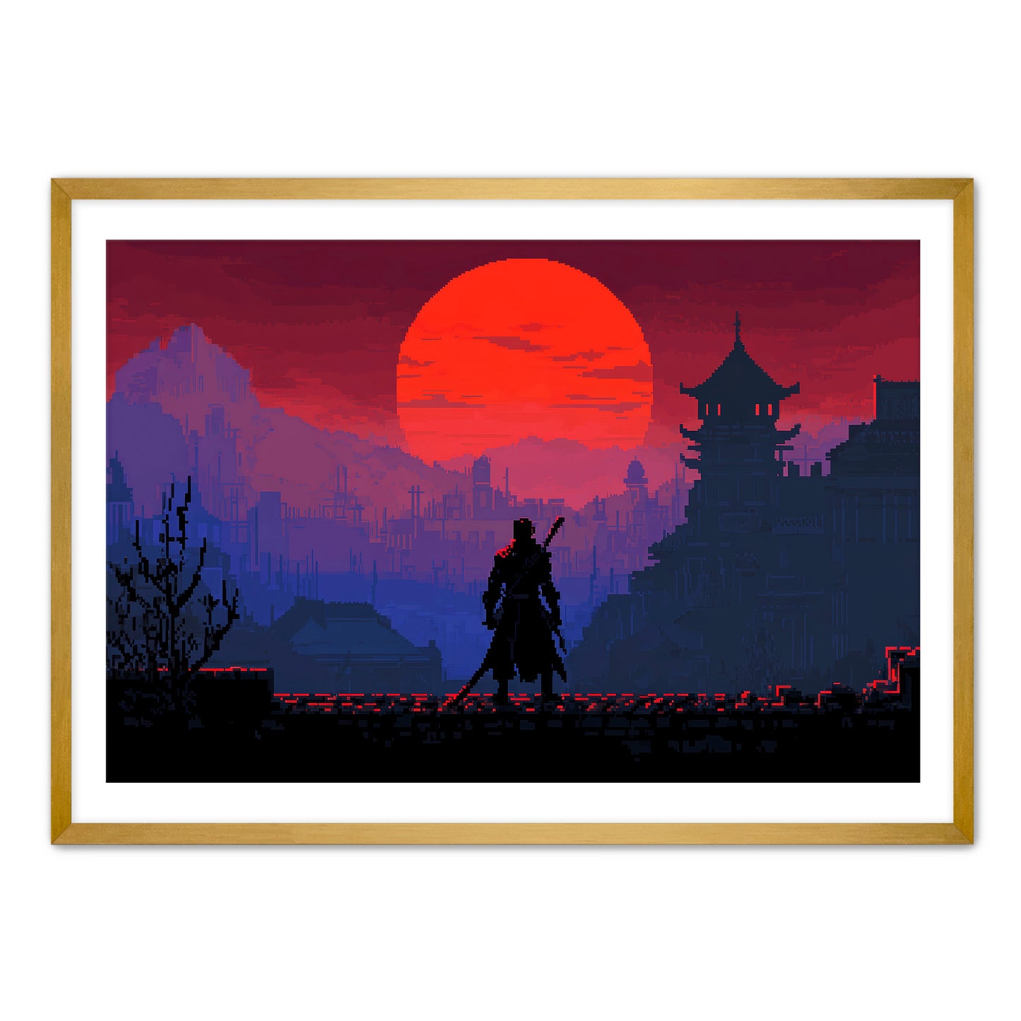8 Bit Red Dawn Wall Art