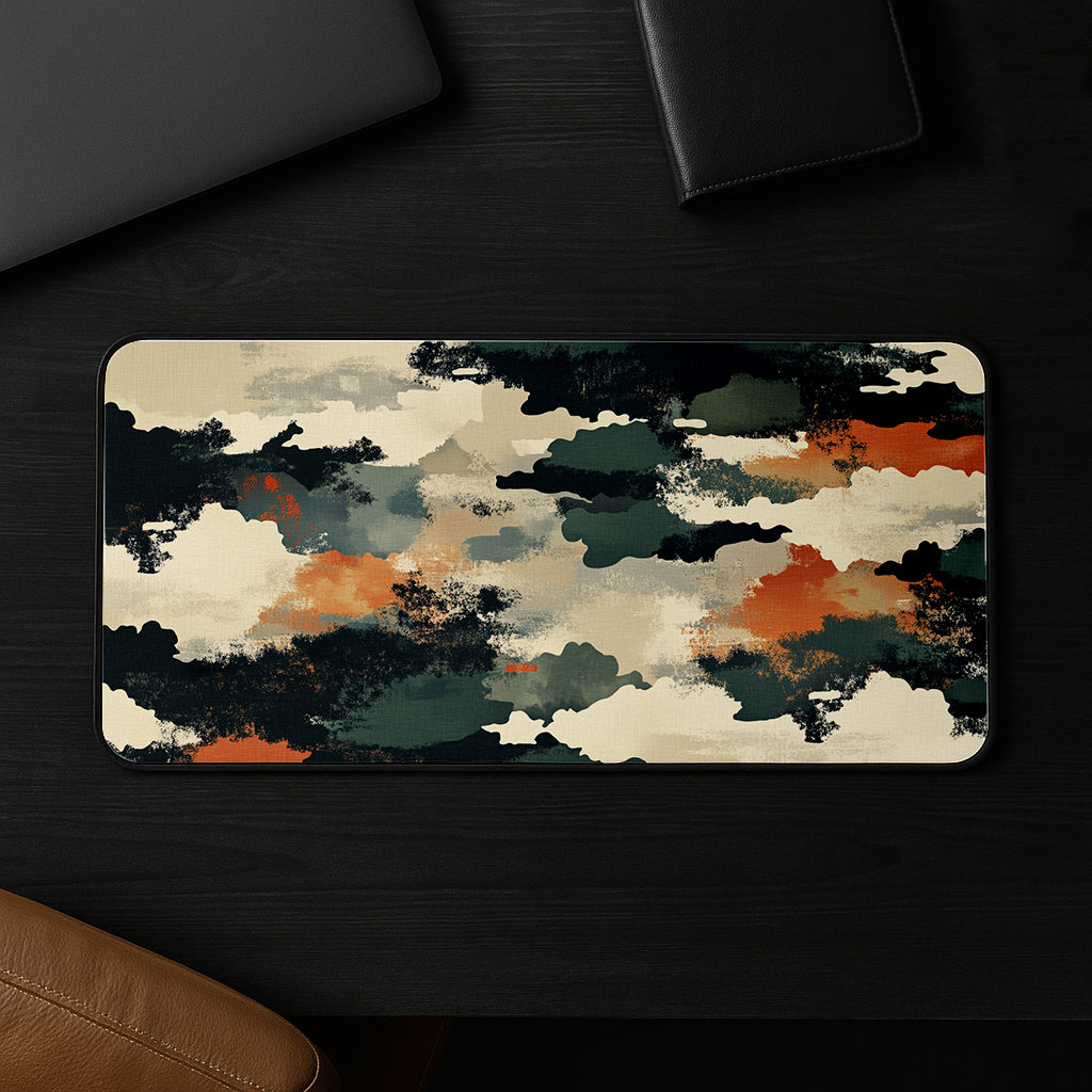 Abstract Camouflage Blur Desk Mat