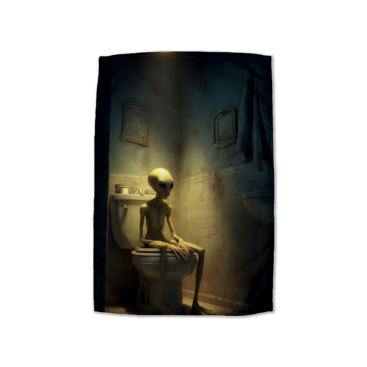 Alien Bathroom Break Hand Towel