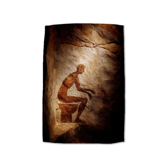 Ancient Sitting Figure Hand Towel