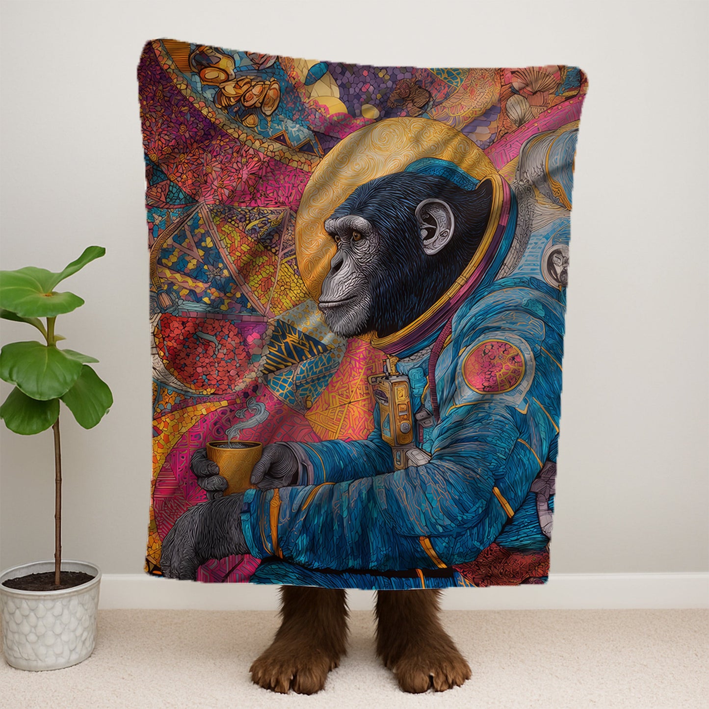 Astronaut Monkey Blanket
