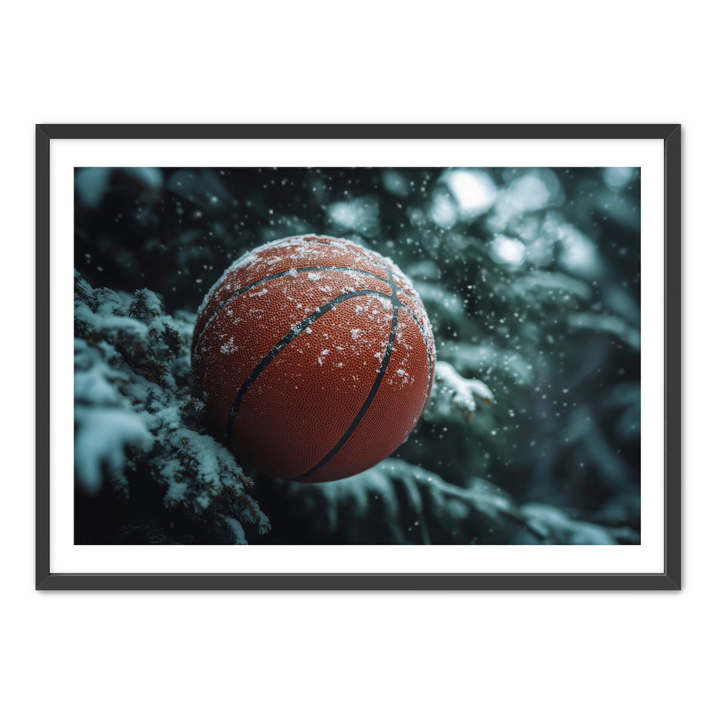 Basketball and Snow Wall Art