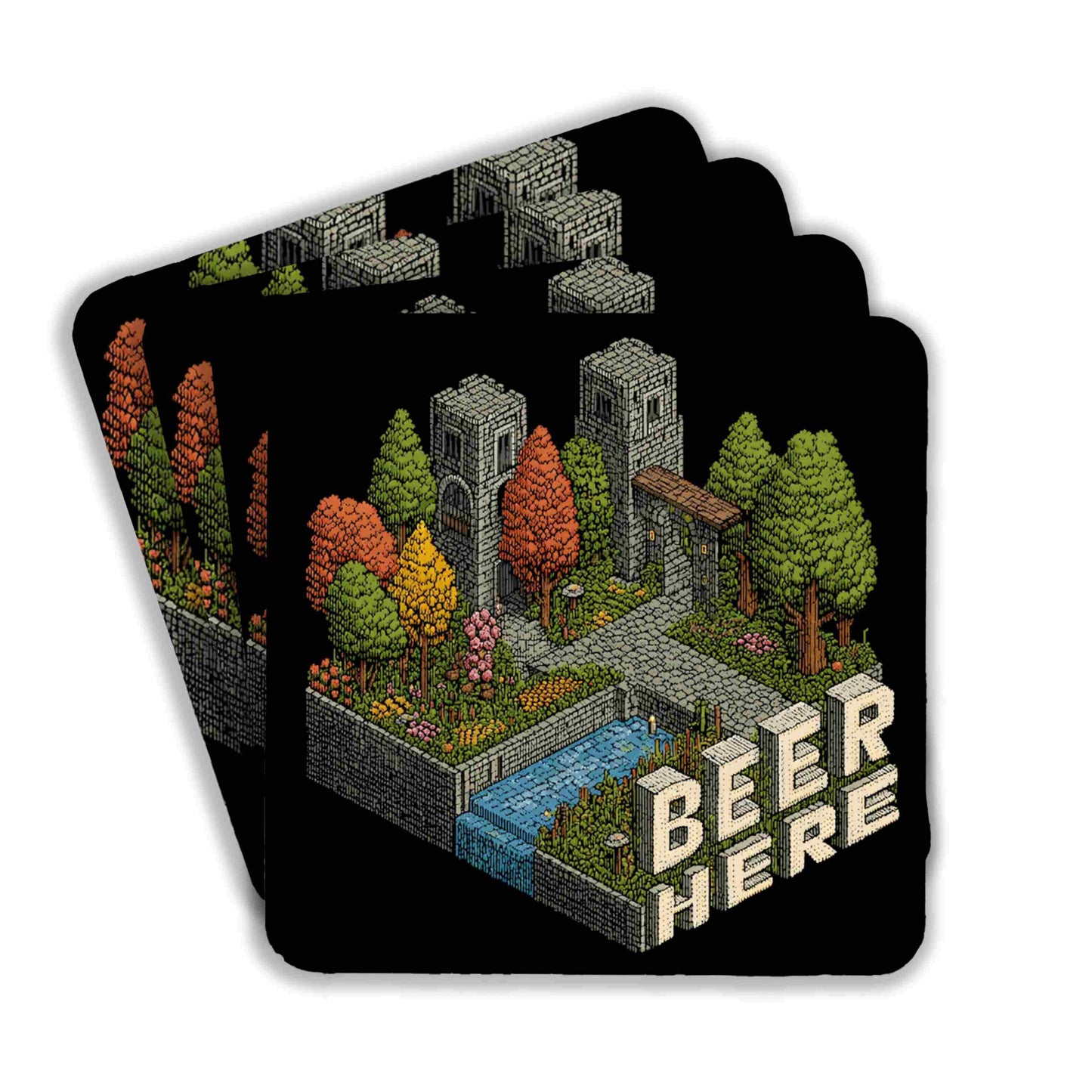 Beer Garden Fortress Coasters