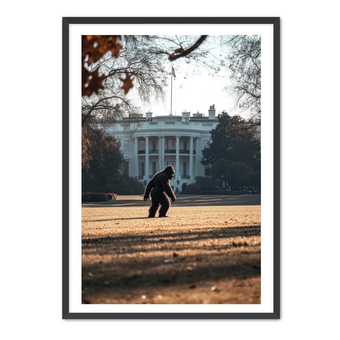 Bigfoot On The White House Lawn Wall Art