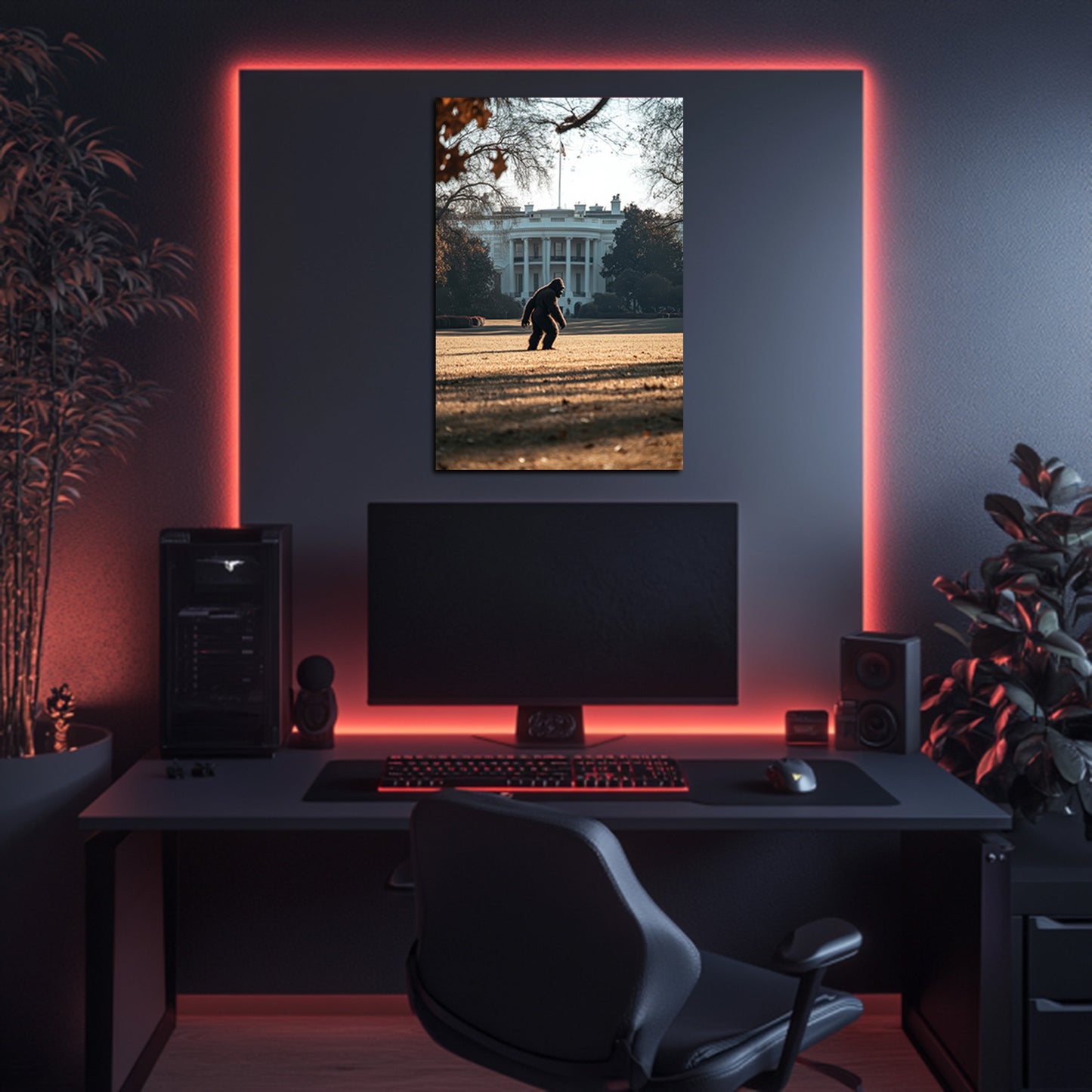 Bigfoot On The White House Lawn Wall Art
