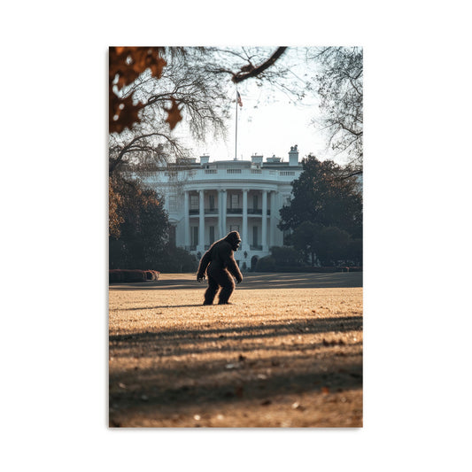 Bigfoot On The White House Lawn Wall Art