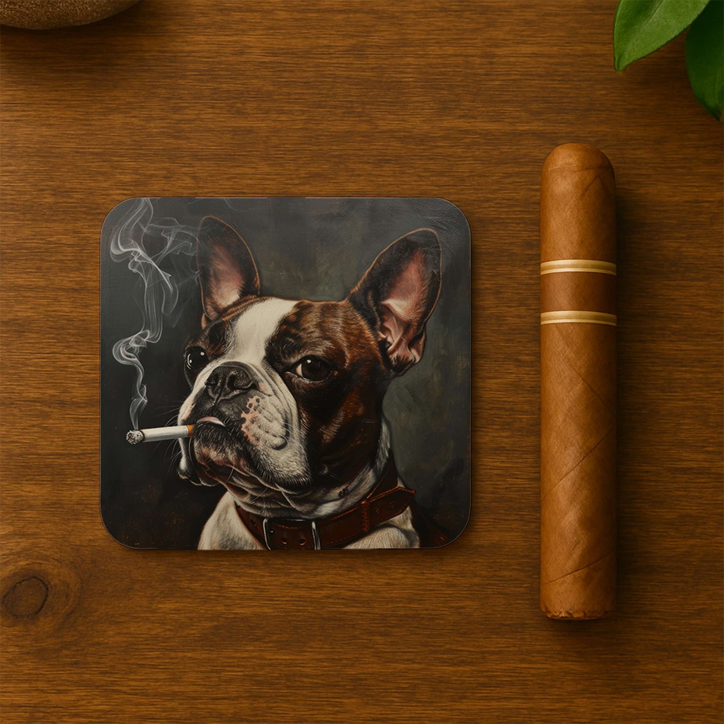 Bulldog With Cigarette Coasters