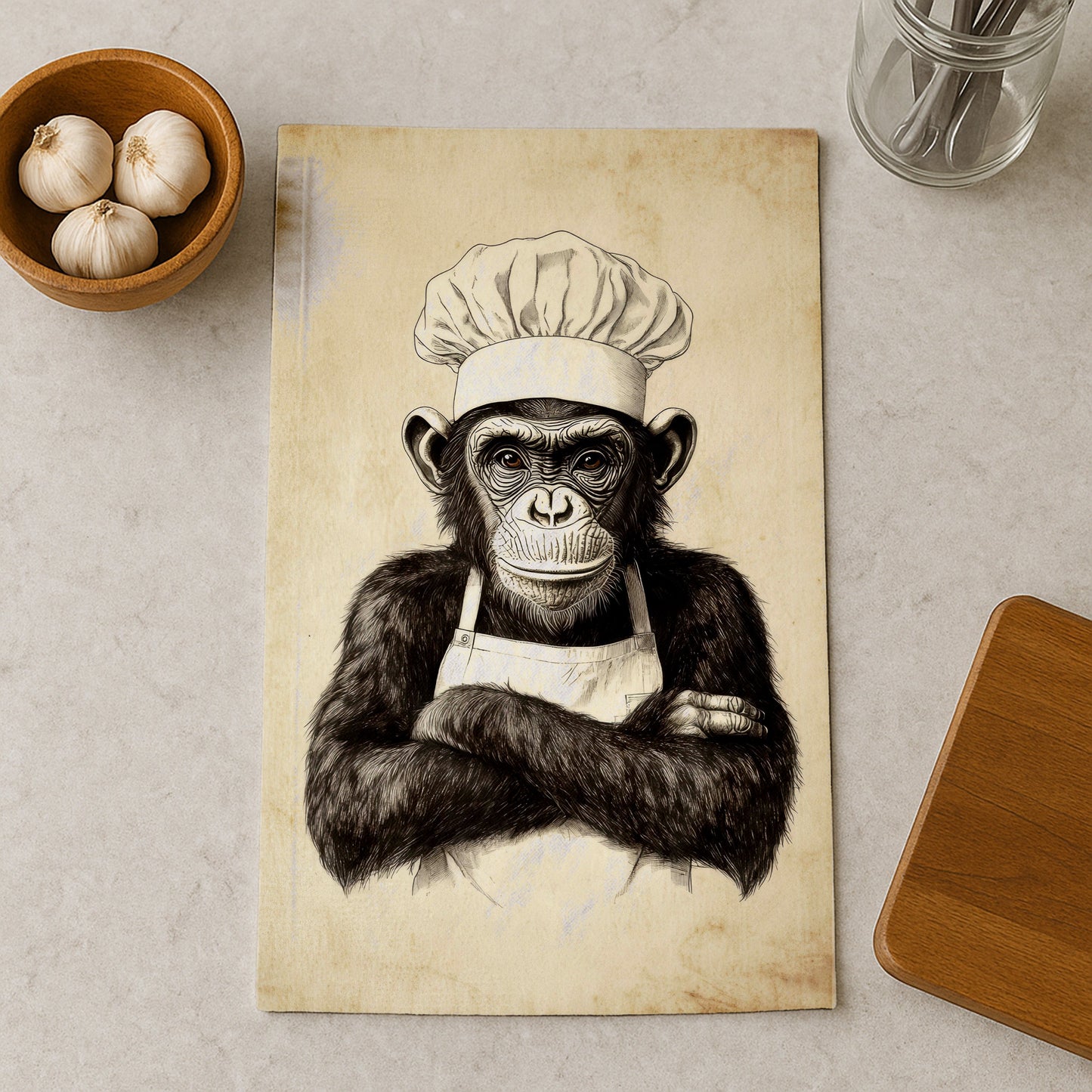 Chef Chimpanzee Kitchen Towel