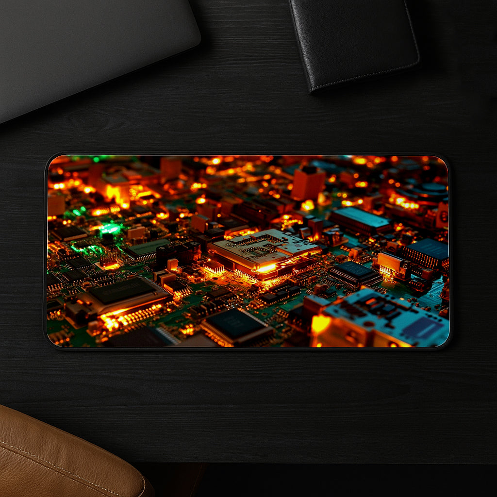 Circuitry Aglow Desk Mat
