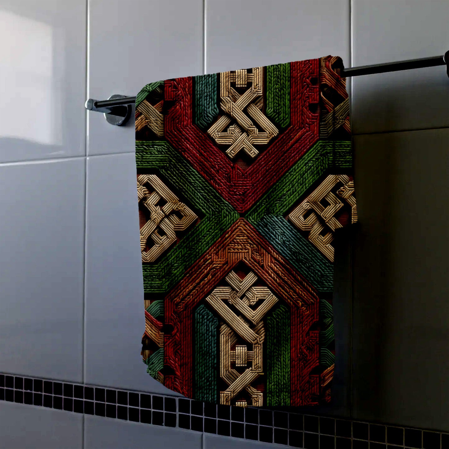 Colorful Interwoven Patterns Hand Towel