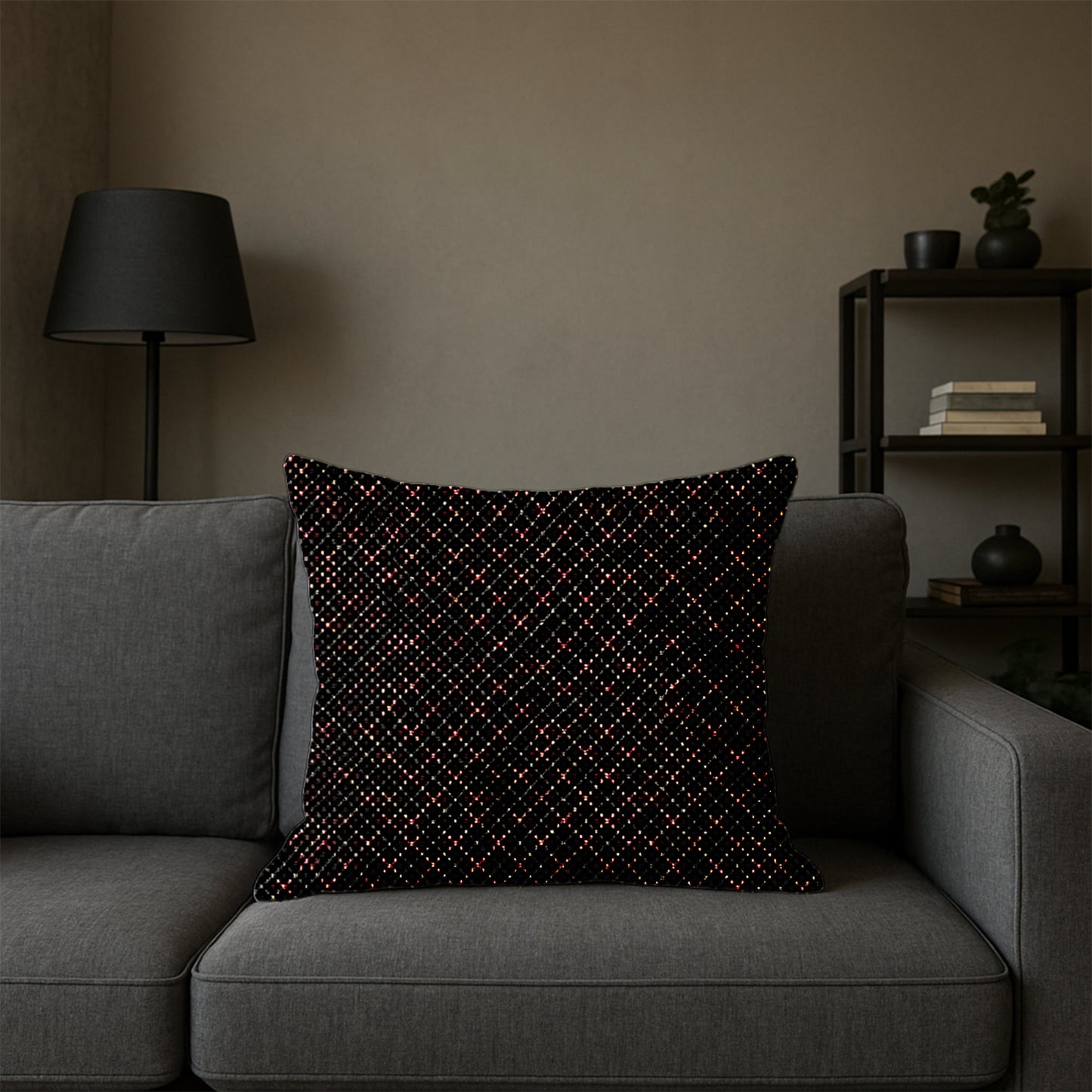 Colorful Pixel Grid Pillow
