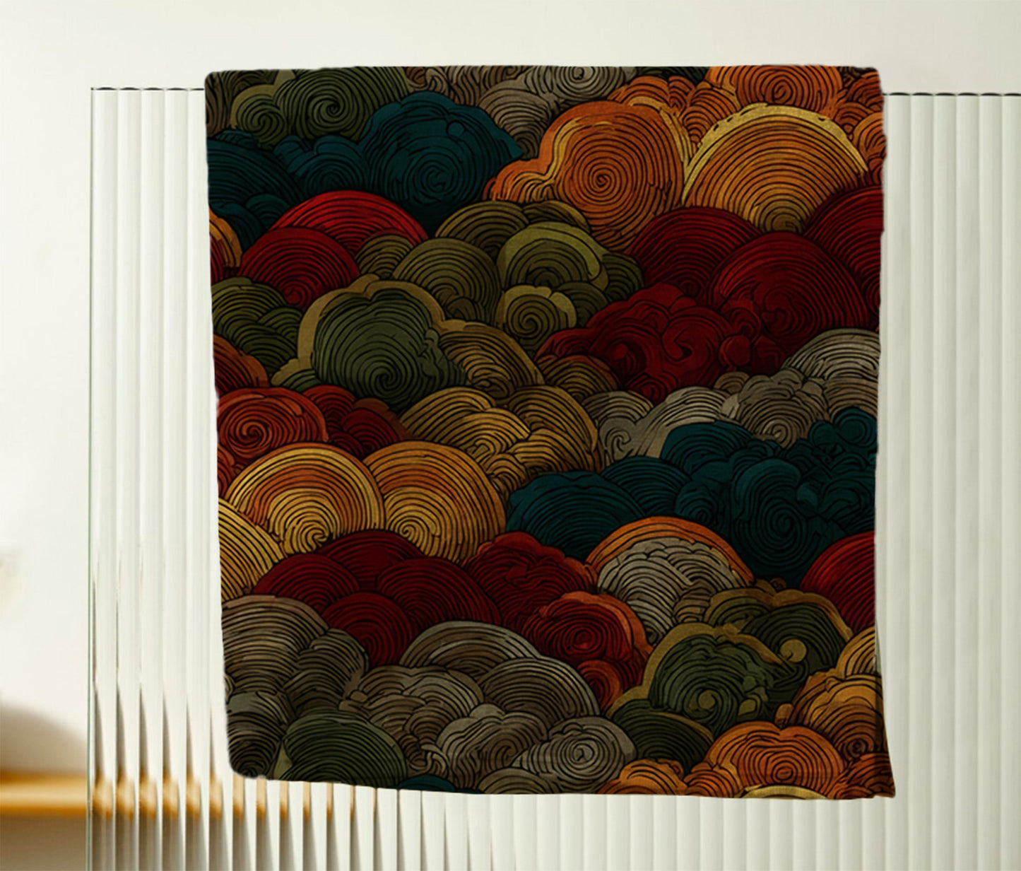 Colorful Swirling Hills Hand Towel