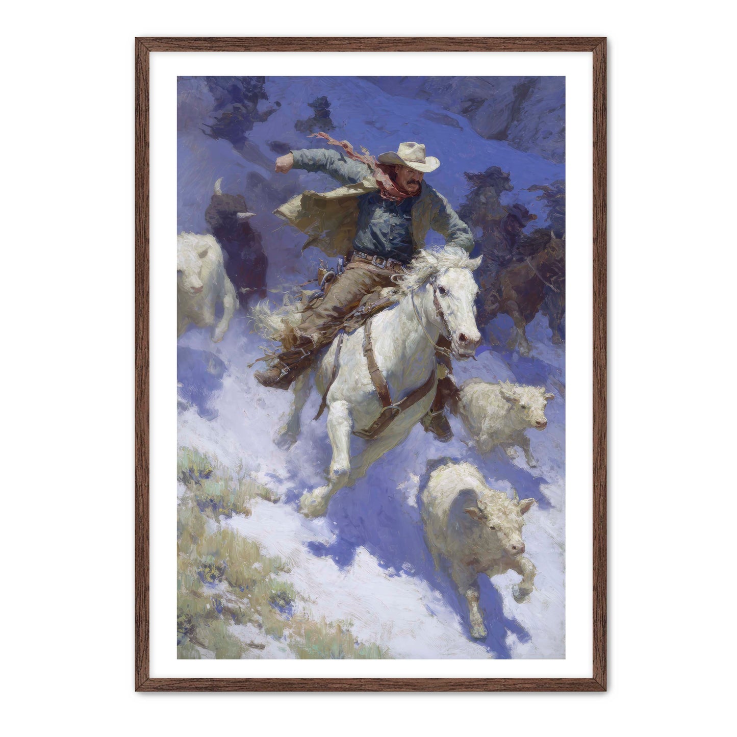 Cowboy Racing Avalanche Wall Art