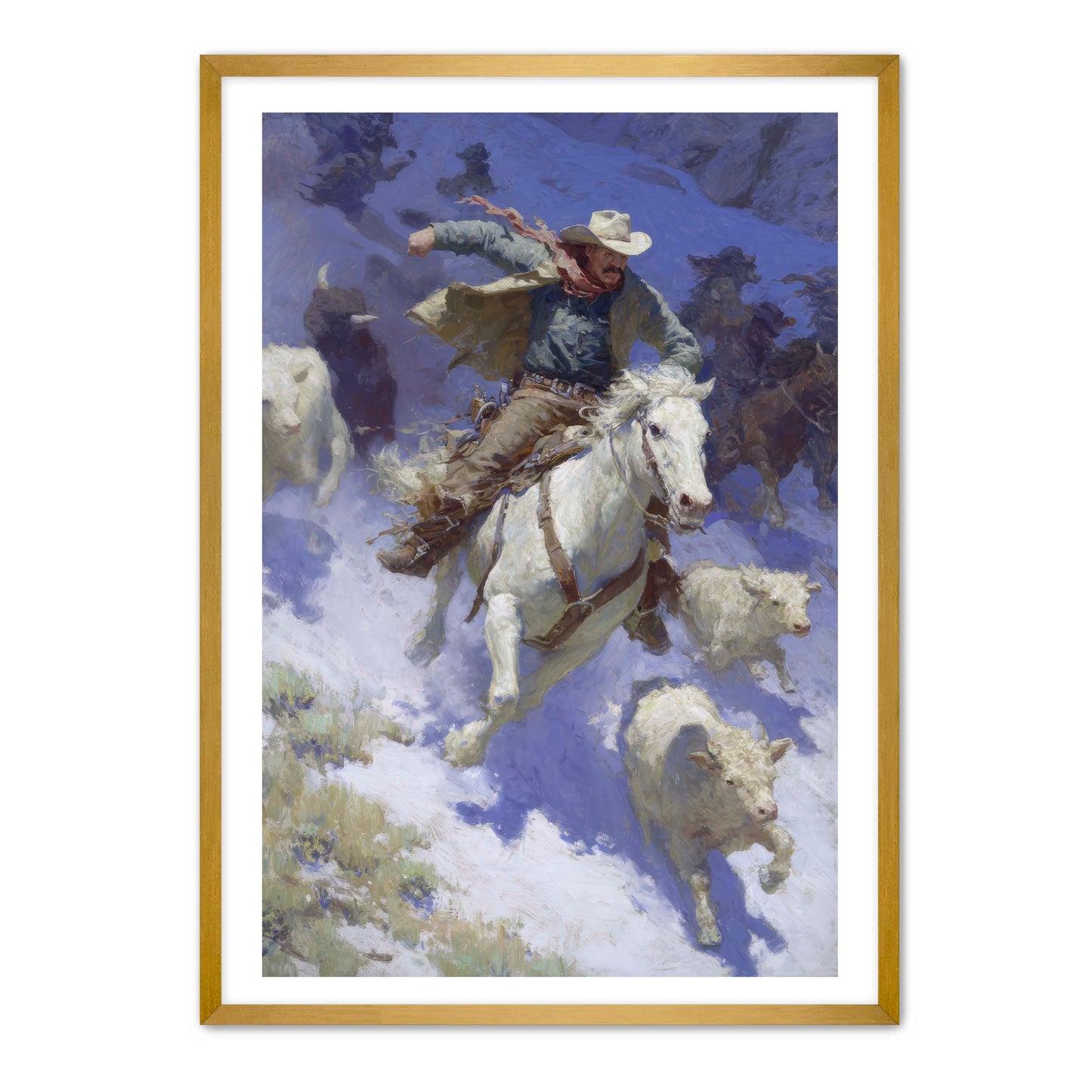 Cowboy Racing Avalanche Wall Art