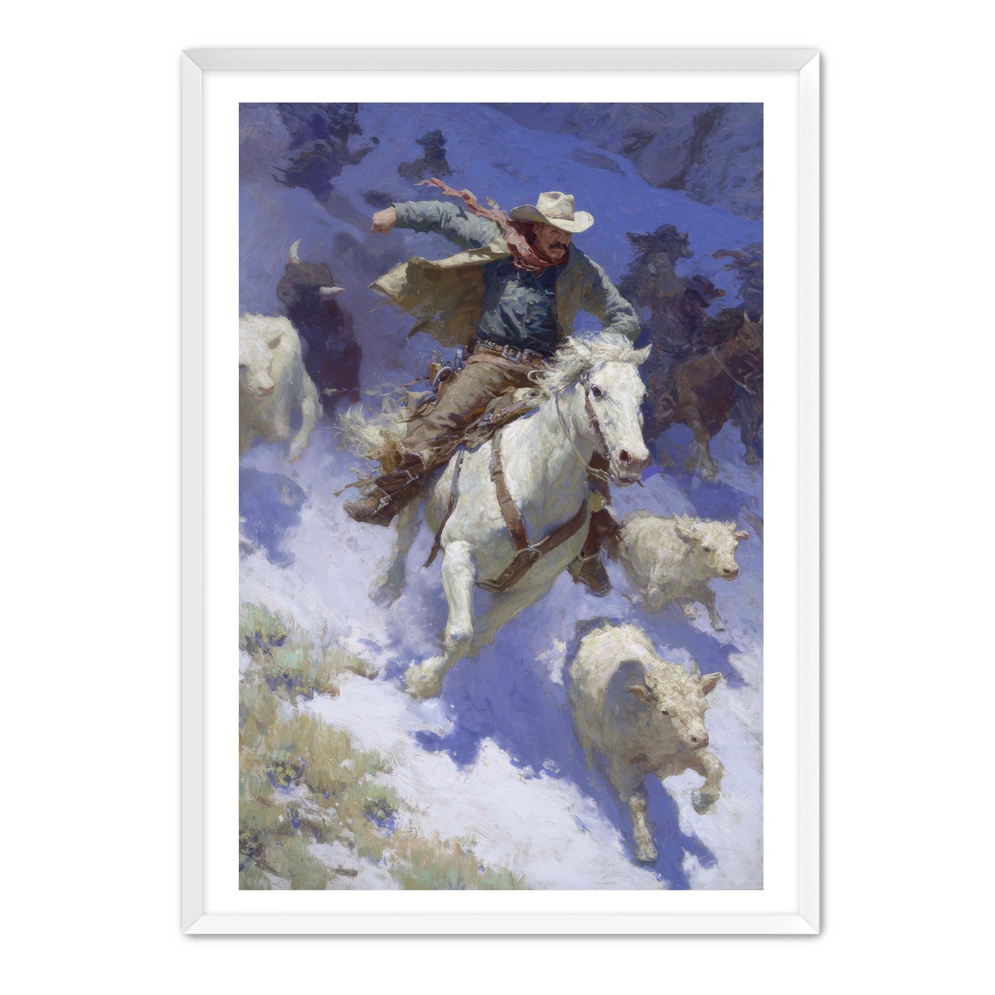 Cowboy Racing Avalanche Wall Art