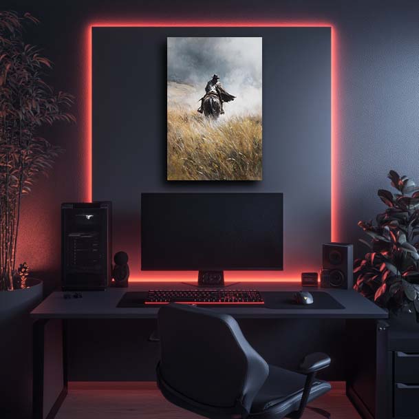 Cowboy in Tall Grass Wall Art